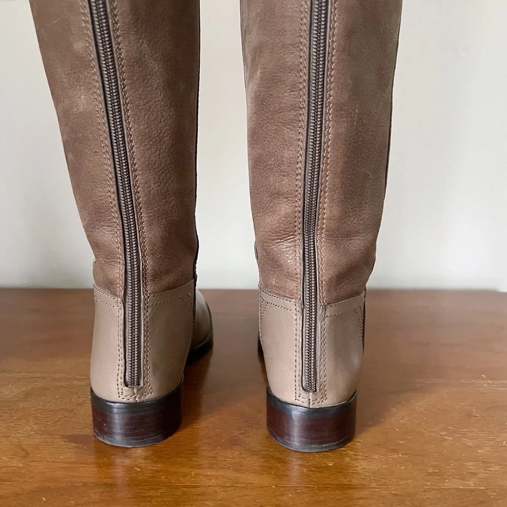 Tory Burch • Simone Over-the-Knee Boots leather Weathered Brown taupe grey